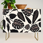 Monstera leaves Black and beige Credenza Gallery Image 1