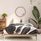 Monstera leaves Black and beige Comforter Gallery Image 3