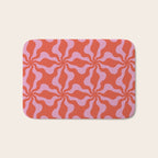 Retro Orange Pink Abstract 70s Pattern Bath Mat Gallery Image 1