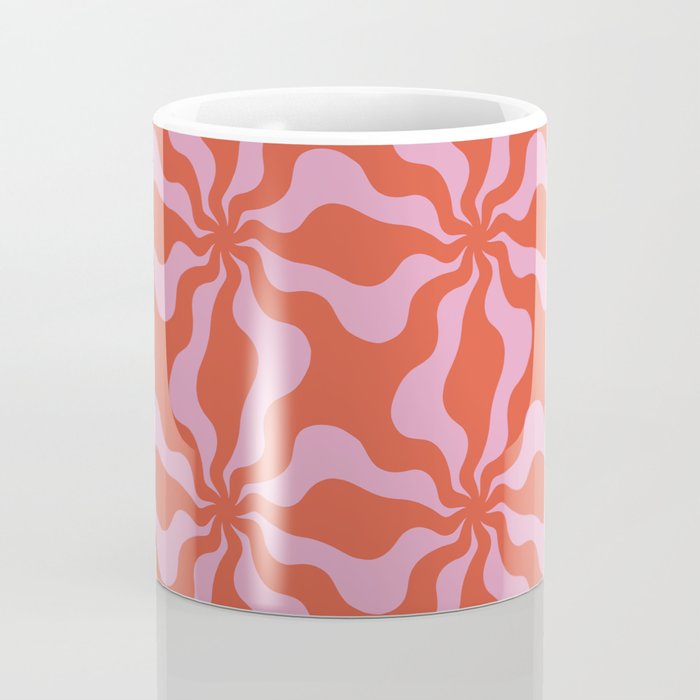 Retro Orange Pink Abstract 70s Pattern Coffee Mug Gallery Image 4