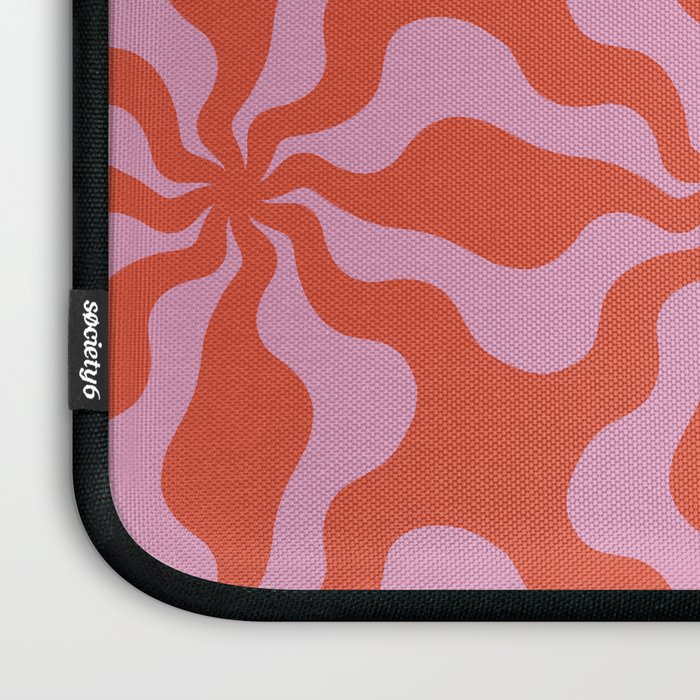 Retro Orange Pink Abstract 70s Pattern Laptop Sleeve Gallery Image 3