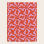 Retro Orange Pink Abstract 70s Pattern Poster Gallery Image 4