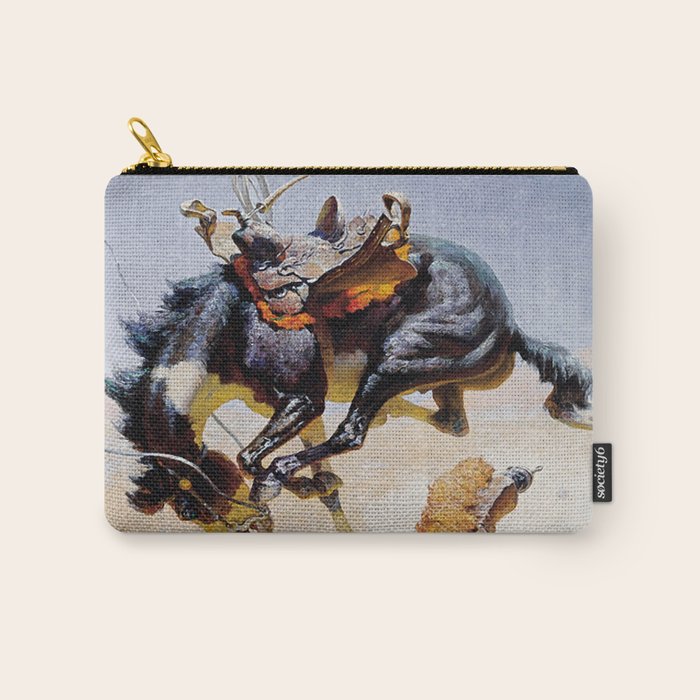 âBucking Horseâ Western Vintage Art Carry All Pouch Gallery Image 1