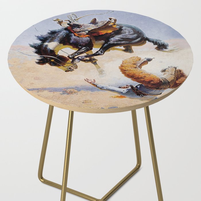 âBucking Horseâ Western Vintage Art Side Table Gallery Image 2