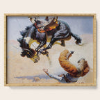 âBucking Horseâ Western Vintage Art Serving Tray Gallery Image 1