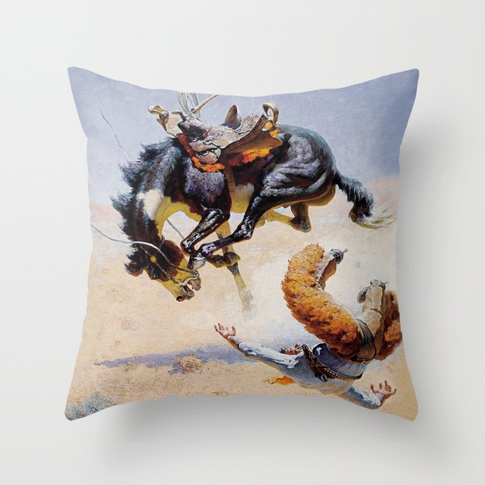 âBucking Horseâ Western Vintage Art Throw Pillow Gallery Image 6