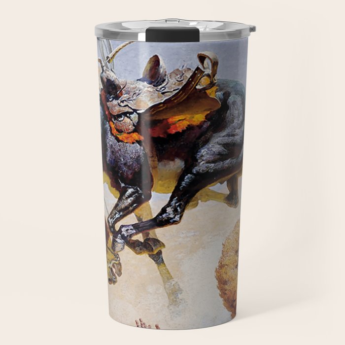 âBucking Horseâ Western Vintage Art Travel Mug Gallery Image 1