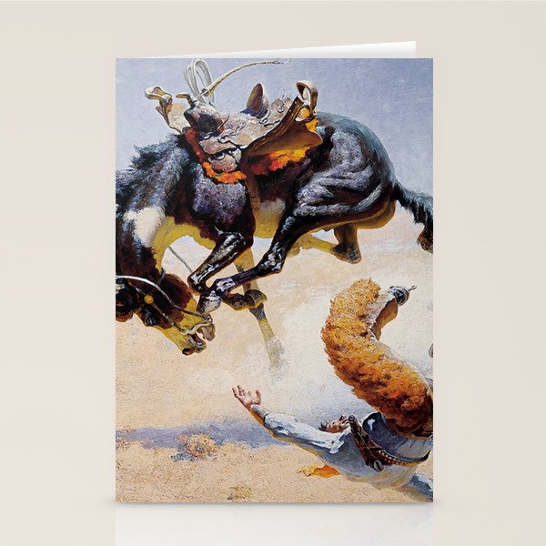 âBucking Horseâ Western Vintage Art Stationery Card Gallery Image 1