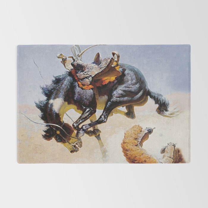 âBucking Horseâ Western Vintage Art Rug Gallery Image 2