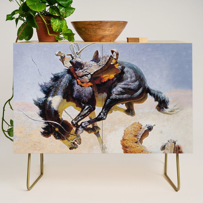 âBucking Horseâ Western Vintage Art Credenza Gallery Image 1
