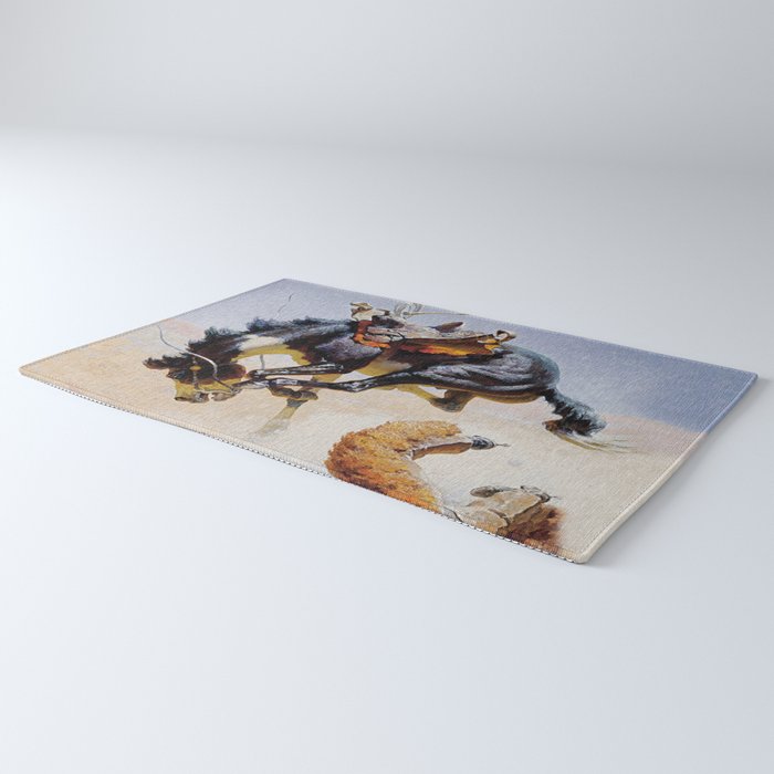 âBucking Horseâ Western Vintage Art Rug Gallery Image 3