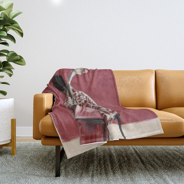 The Double Bassist Throw Blanket Gallery Image 1