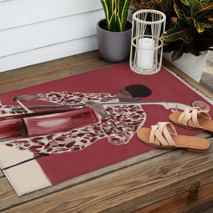 The Double Bassist Outdoor Rug Gallery Image 2