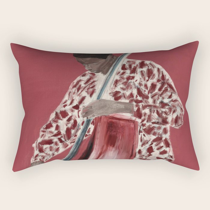 The Double Bassist Rectangular Pillow Gallery Image 1
