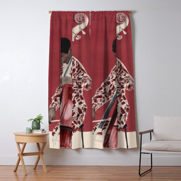 The Double Bassist Window Curtain Gallery Image 1
