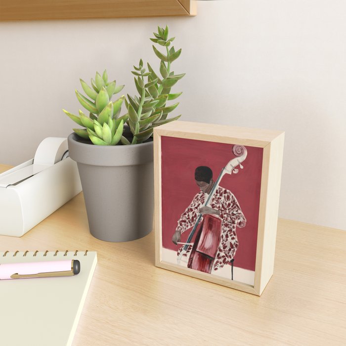 The Double Bassist Mini Art Print Gallery Image 2