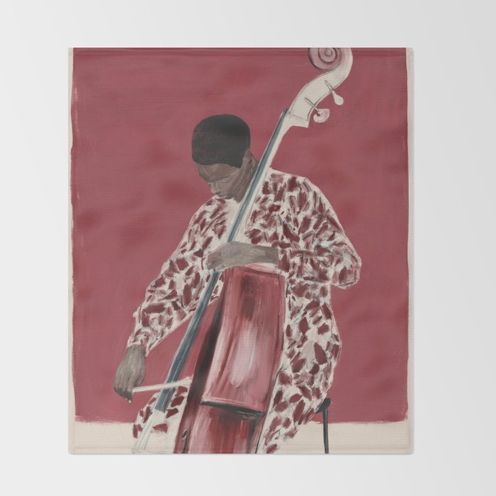 The Double Bassist Throw Blanket Gallery Image 2