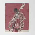 The Double Bassist Throw Blanket Gallery Image 2