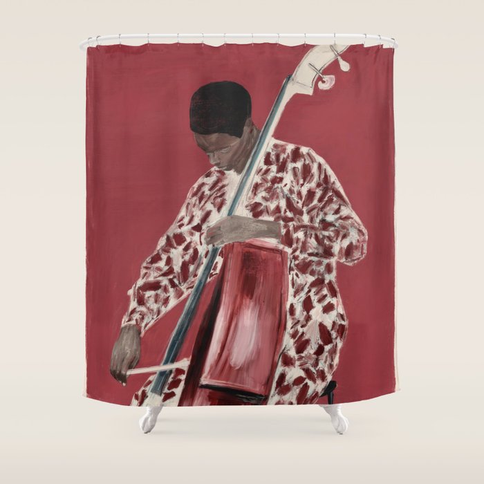 The Double Bassist Shower Curtain Gallery Image 1