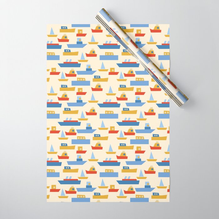 Boats pattern Wrapping Paper Gallery Image 1