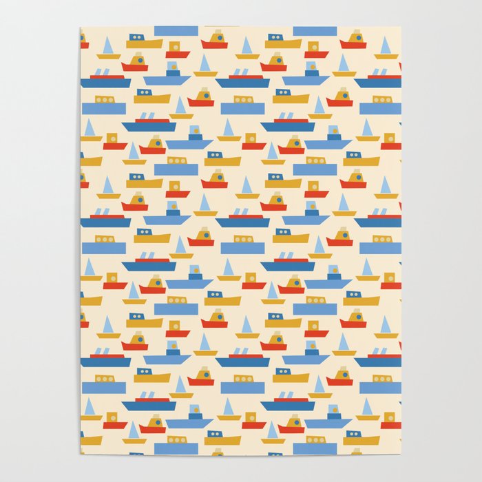 Boats pattern Poster Gallery Image 1