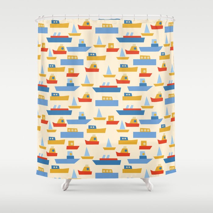 Boats pattern Shower Curtain Gallery Image 1