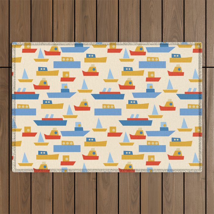 Boats pattern Outdoor Rug Gallery Image 1