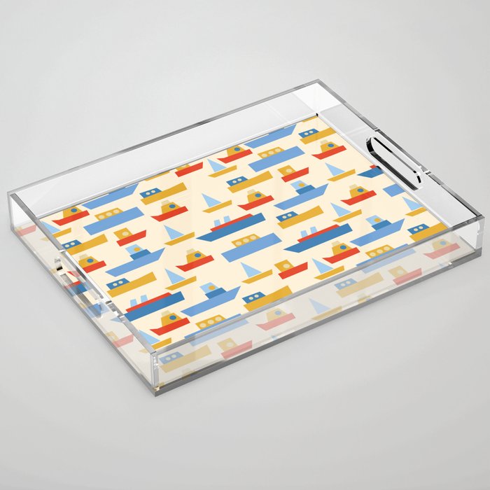 Boats pattern Acrylic Tray Gallery Image 1