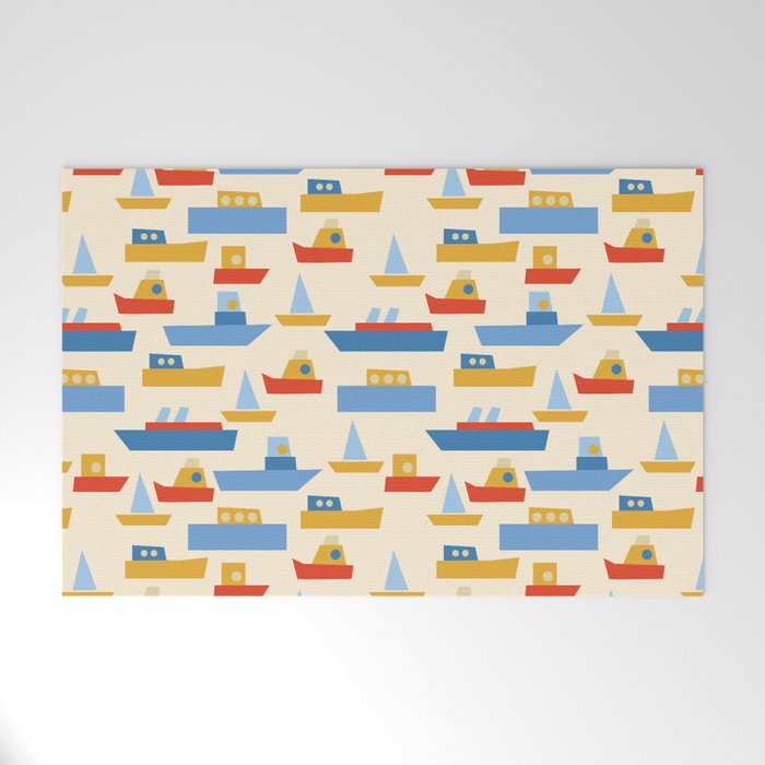 Boats pattern Welcome Mat Gallery Image 1