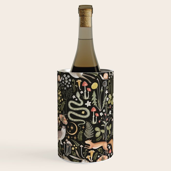 Enchanted Magical Midnight Forest Animals II Wine Chiller Gallery Image 2