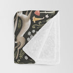 Enchanted Magical Midnight Forest Animals II Throw Blanket Gallery Image 3