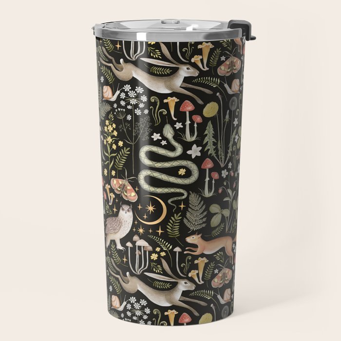 Enchanted Magical Midnight Forest Animals II Travel Mug Gallery Image 2