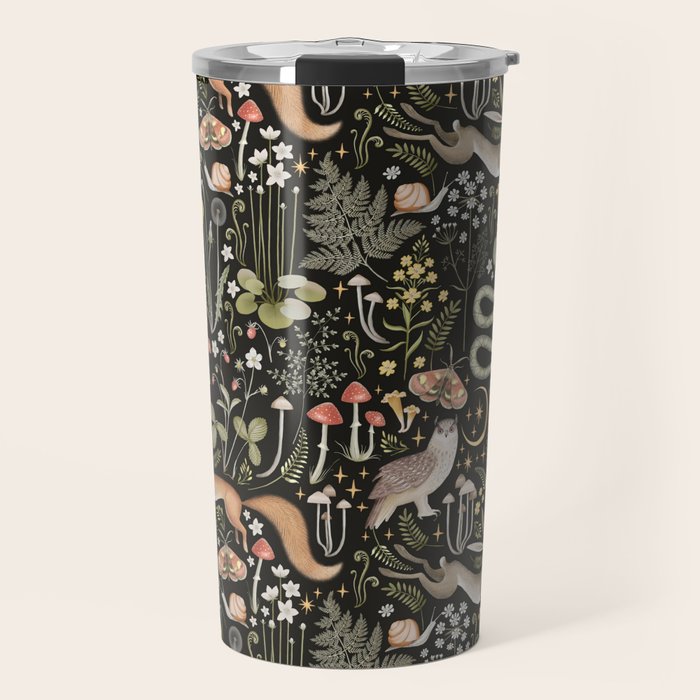 Enchanted Magical Midnight Forest Animals II Travel Mug Gallery Image 1