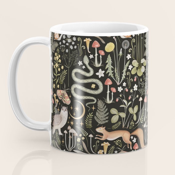 Enchanted Magical Midnight Forest Animals II Coffee Mug Gallery Image 3
