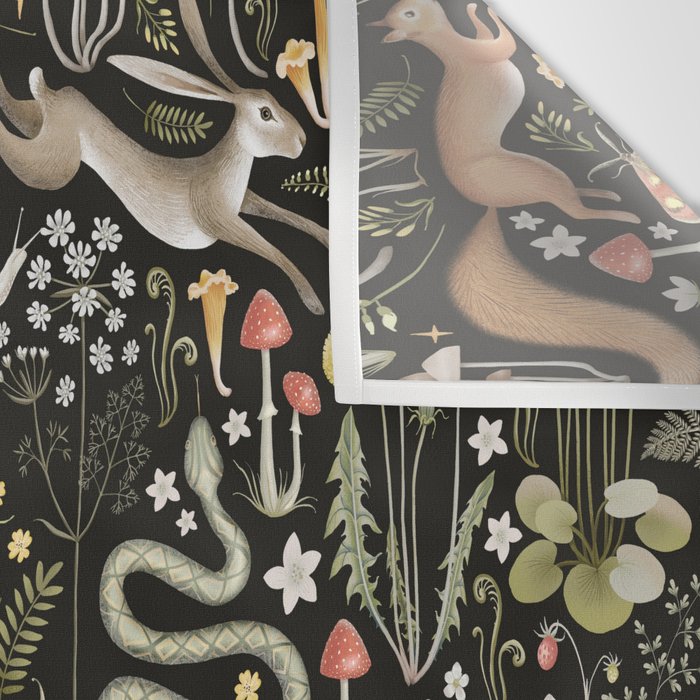 Enchanted Magical Midnight Forest Animals II Wall Tapestry Gallery Image 3