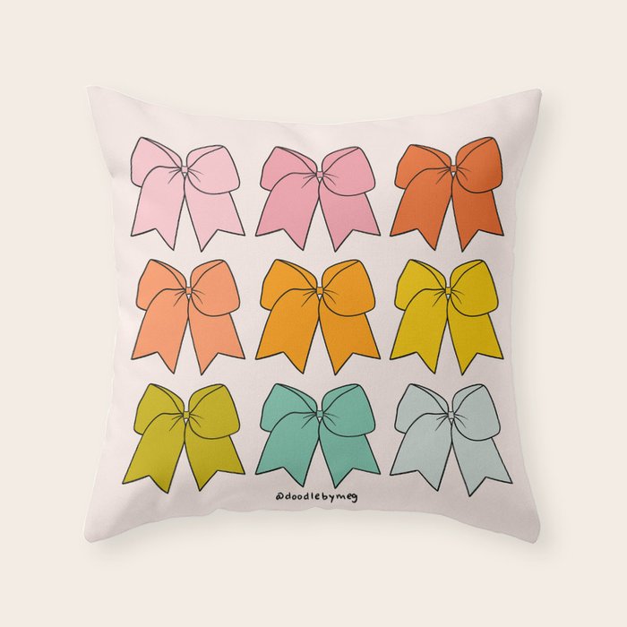 Rainbow Bows Throw Pillow Gallery Image 6