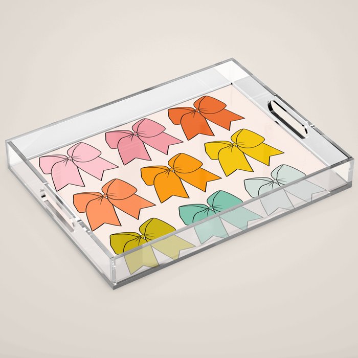 Rainbow Bows Acrylic Tray Gallery Image 1