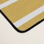 Colorful Stripes, Mustard Yellow and White, Abstract Art Desk Mat Gallery Image 4