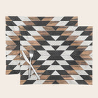 Urban Tribal Pattern No.13 - Aztec - Concrete and Wood Placemat Gallery Image 1