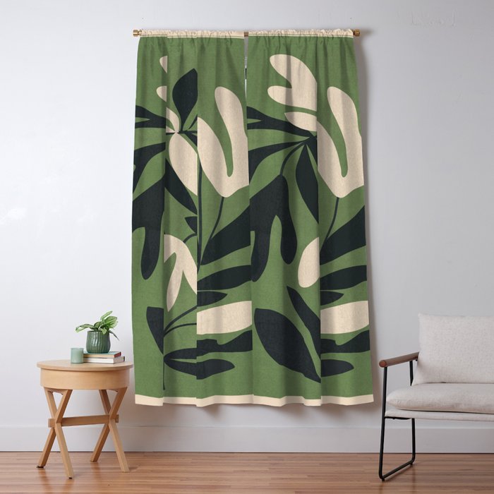 Minimal Abstract Plant Growth Window Curtain Gallery Image 5
