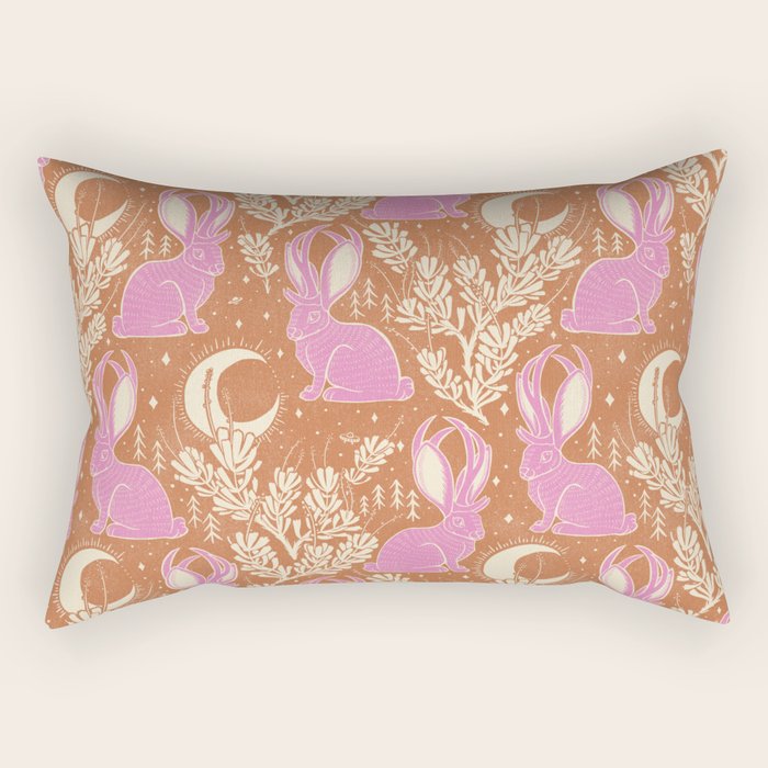 Jackalope - caramel and primrose  Rectangular Pillow Gallery Image 1