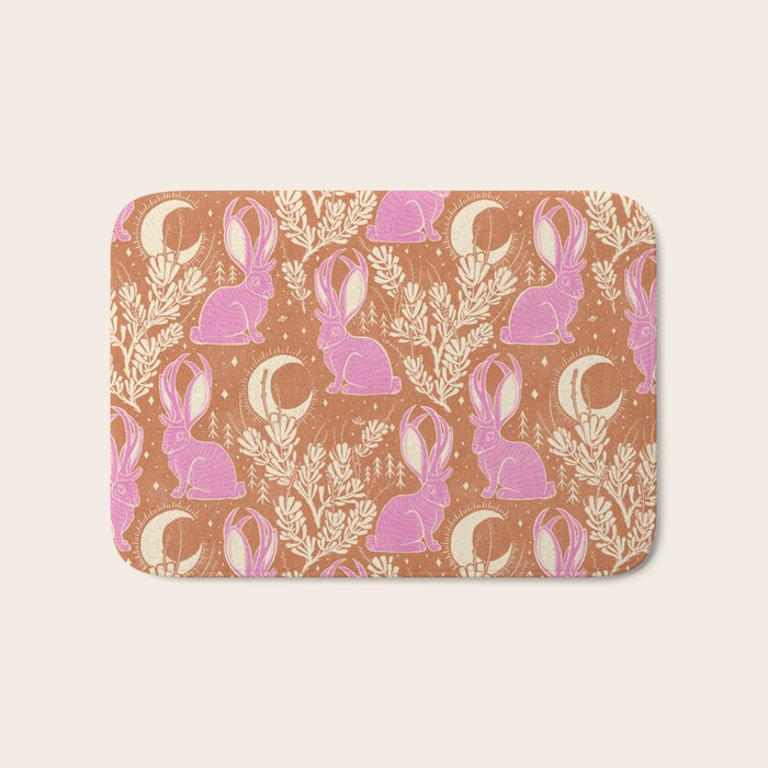 Jackalope - caramel and primrose  Bath Mat Gallery Image 1