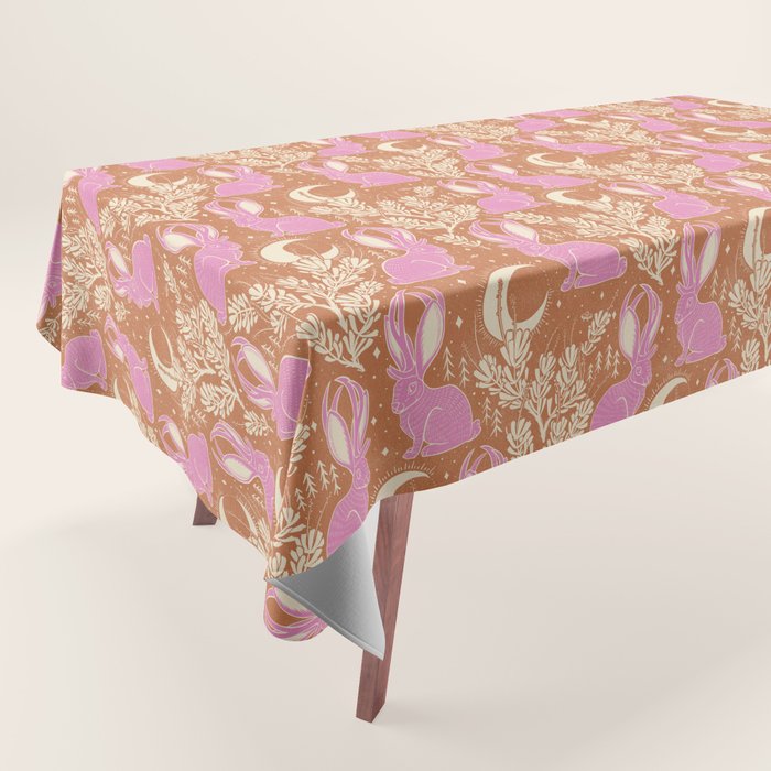 Jackalope - caramel and primrose  Tablecloth Gallery Image 1