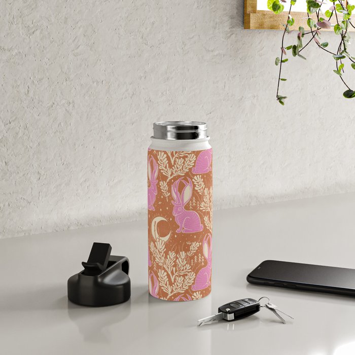 Jackalope - caramel and primrose  Water Bottle Gallery Image 4