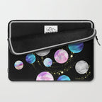 Outer Space: Planets, Galaxies, and Stars (watercolor and gold) Pattern Laptop Sleeve Gallery Image 2
