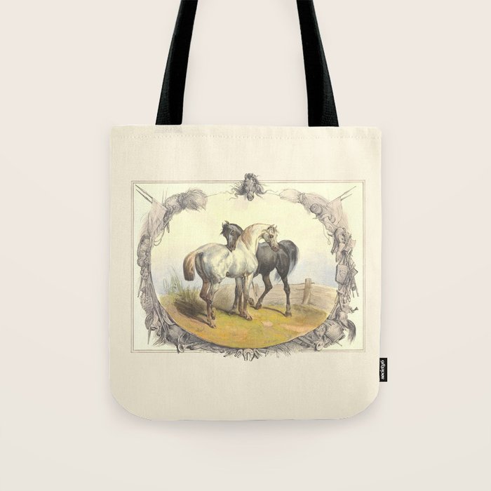 Arabian Horses - Equine Theme Vintage Illustration Tote Bag Gallery Image 1