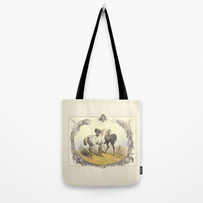 Arabian Horses - Equine Theme Vintage Illustration Tote Bag Gallery Image 2
