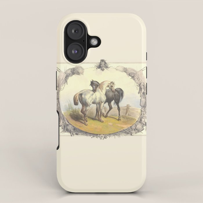 Arabian Horses - Equine Theme Vintage Illustration iPhone Case Gallery Image 1