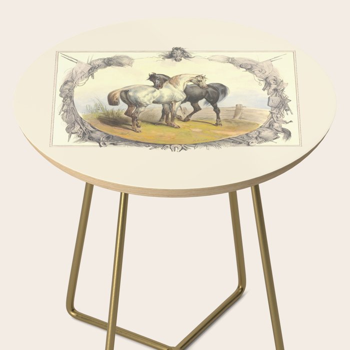 Arabian Horses - Equine Theme Vintage Illustration Side Table Gallery Image 2