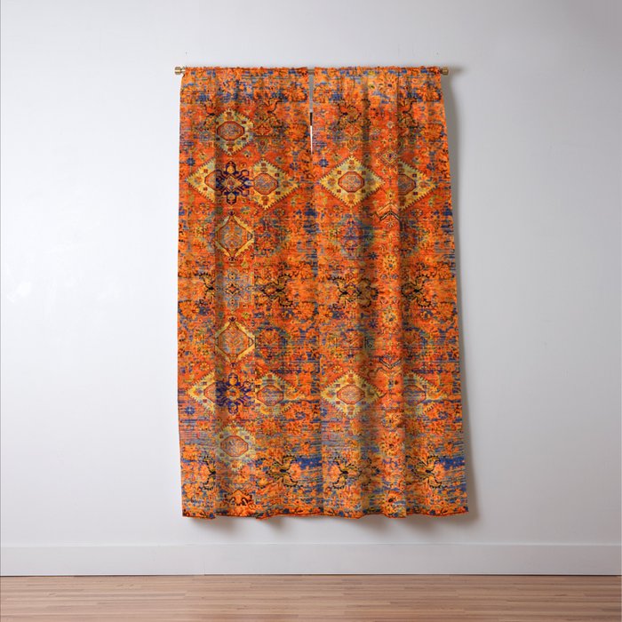 Oriental Vitange Moroccan Rug Design Window Curtain Gallery Image 3